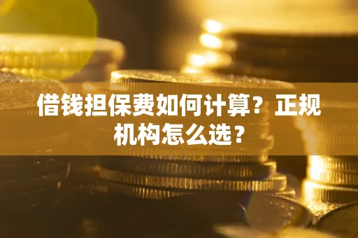 武汉借钱担保费如何计算？正规机构怎么选？