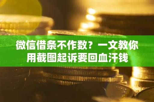 武汉微信借条不作数？一文教你用截图起诉要回血汗钱