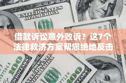 武汉借款诉讼意外败诉？这7个法律救济方案帮您绝地反击！