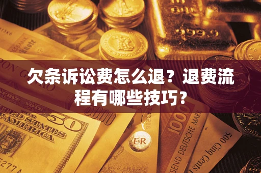武汉欠条诉讼费怎么退？退费流程有哪些技巧？