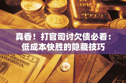 武汉真香！打官司讨欠债必看：低成本快胜的隐藏技巧