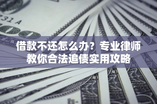 武汉借款不还怎么办？专业律师教你合法追债实用攻略