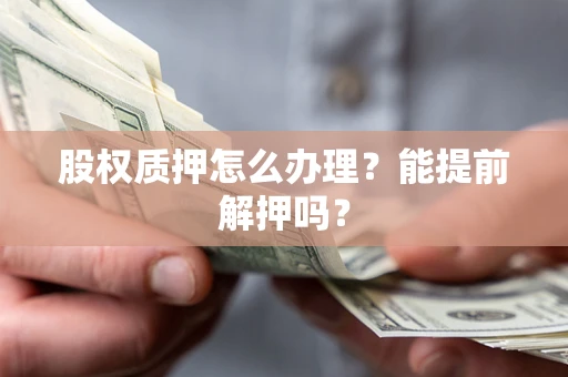 武汉股权质押怎么办理？能提前解押吗？